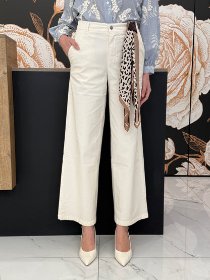 Pantalone chino avorio con foulard - Kontatto