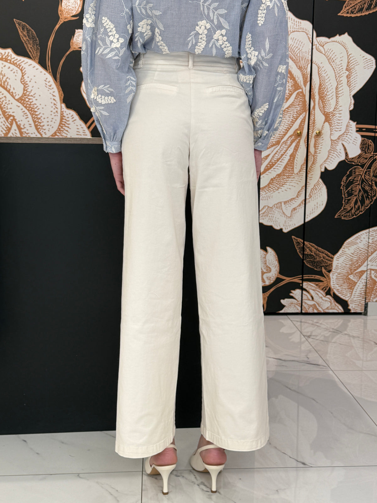 Pantalone chino avorio con foulard - Kontatto