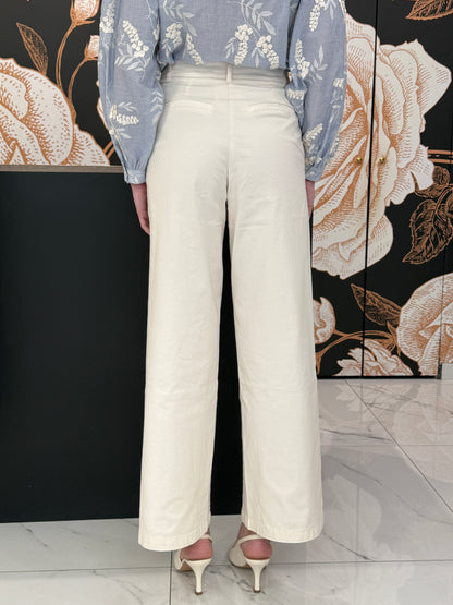 Pantalone chino avorio con foulard - Kontatto