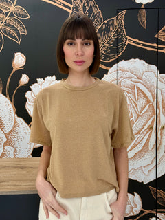 T-shirt in lurex verde oro - Kontatto