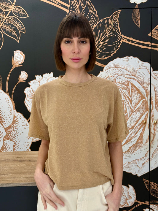 T-shirt in lurex verde oro - Kontatto