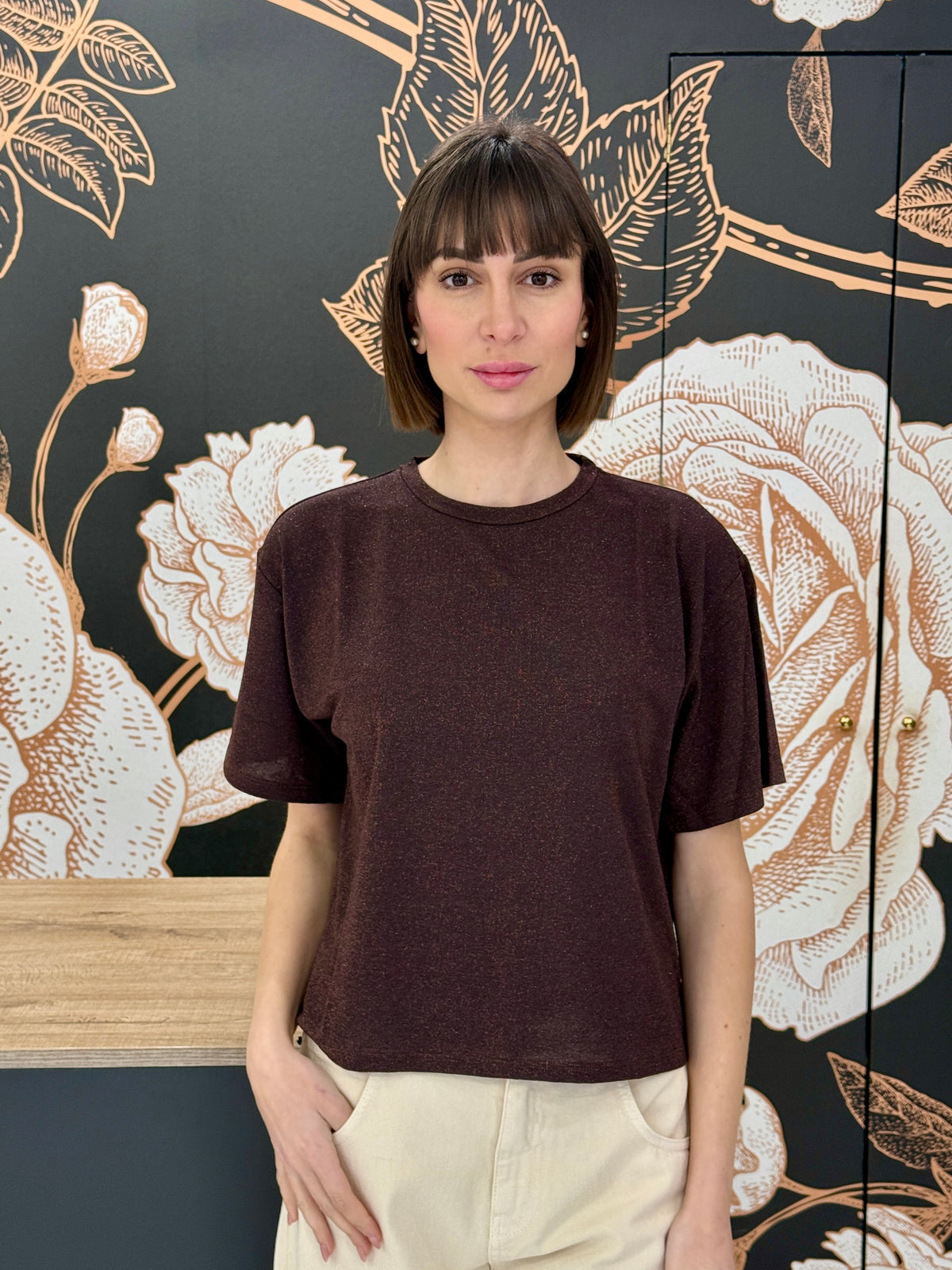 T-shirt in lurex moro  - Kontatto
