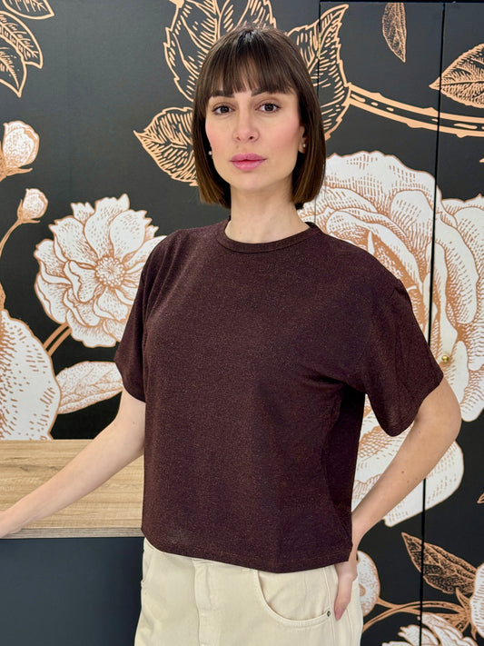 T-shirt in lurex moro  - Kontatto