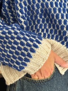 Cardigan bubble ecru'/blu - Haveone