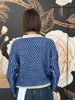 Pullover bubble ecru'/blu - Haveone