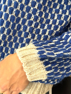 Pullover bubble ecru'/blu - Haveone