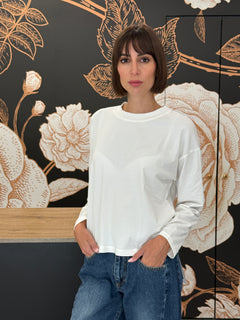 Maglia scatola paricollo bianca - Haveone