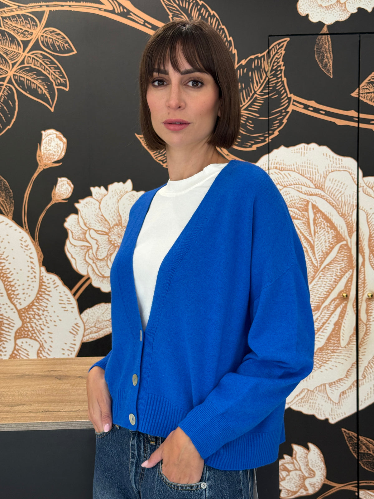 Cardigan doppio filo bluette - Haveone
