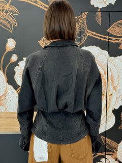 Camicia sfiancata  in denim nero - Vicolo
