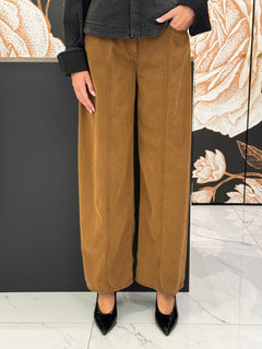 Pantalon palazzo modello PAUL tabacco - Haveone