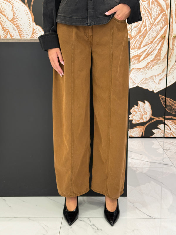 Pantalon palazzo modello PAUL tabacco - Haveone