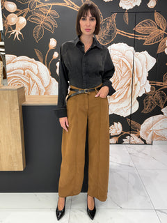 Pantalon palazzo modello PAUL tabacco - Haveone