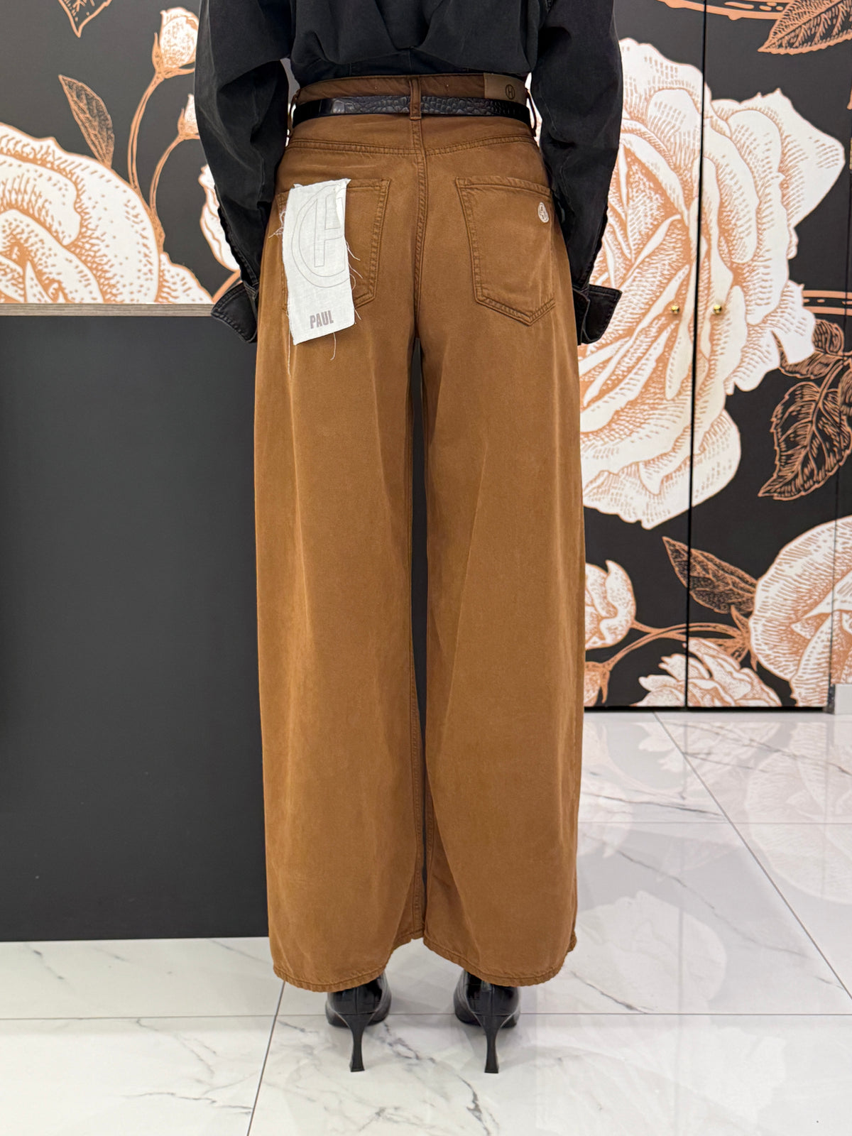 Pantalon palazzo modello PAUL tabacco - Haveone