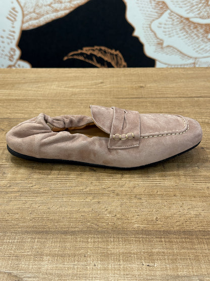 Mocassino slipper in camoscio cipria - Ovyé