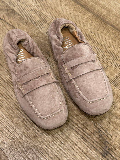 Mocassino slipper in camoscio cipria - Ovyé