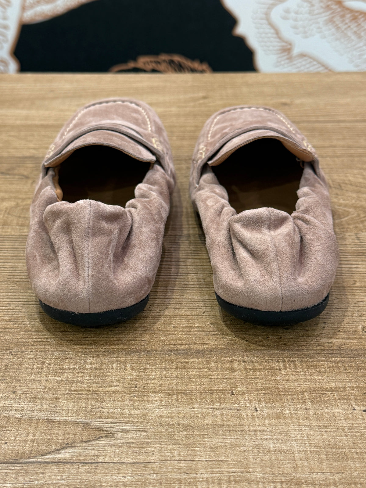 Mocassino slipper in camoscio cipria - Ovyé