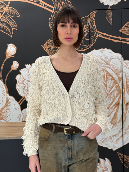 Cardigan in maglia con frange calce - HAVEONE