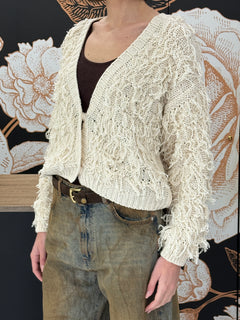 Cardigan in maglia con frange calce - HAVEONE