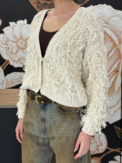 Cardigan in maglia con frange calce - HAVEONE