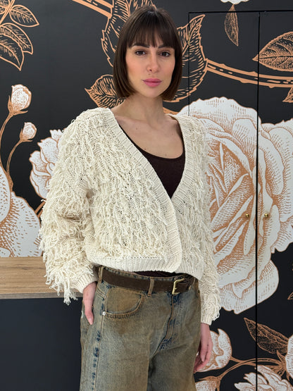 Cardigan in maglia con frange calce - HAVEONE