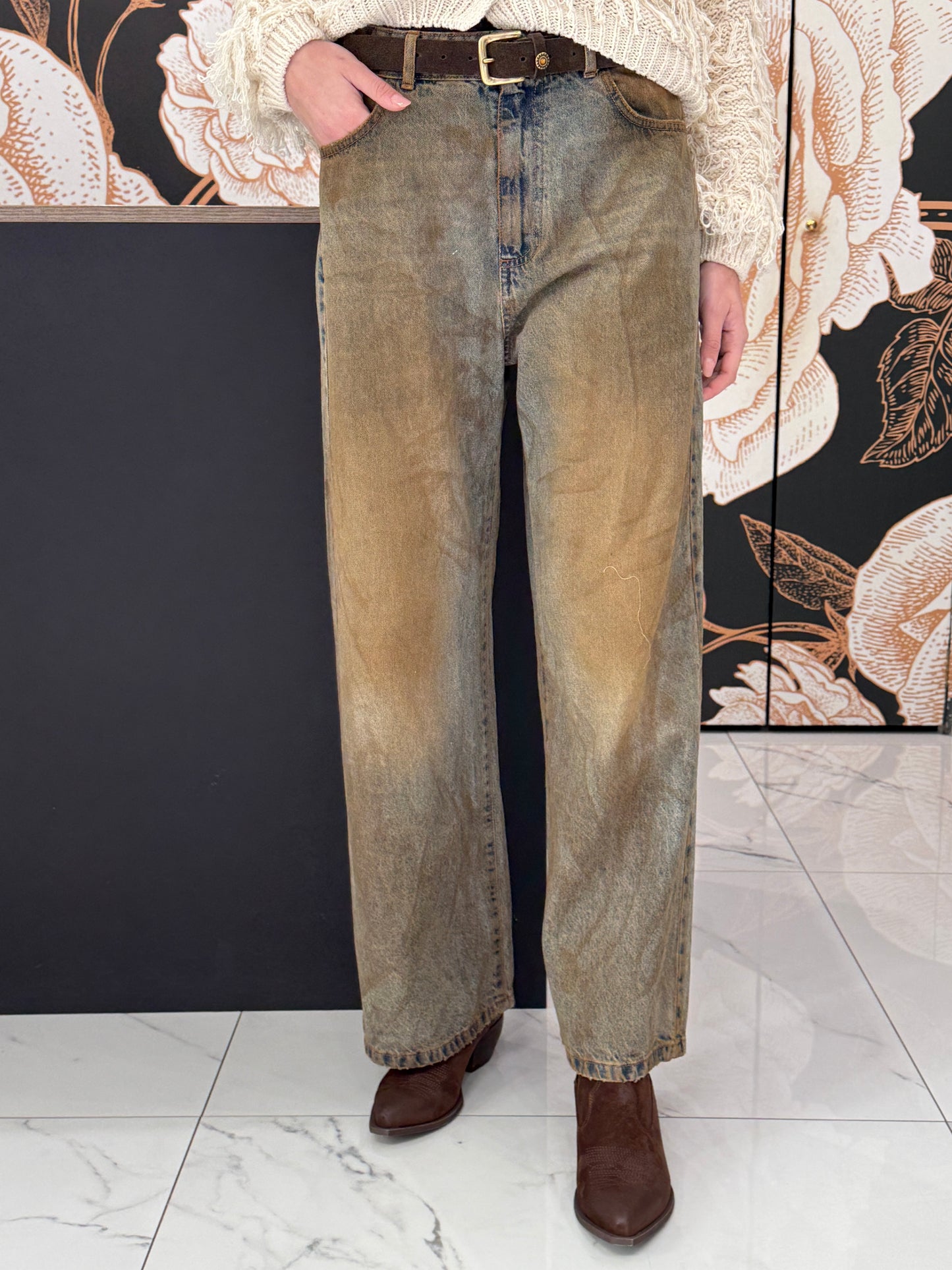 Jeans spennellato fit over - HAVEONE