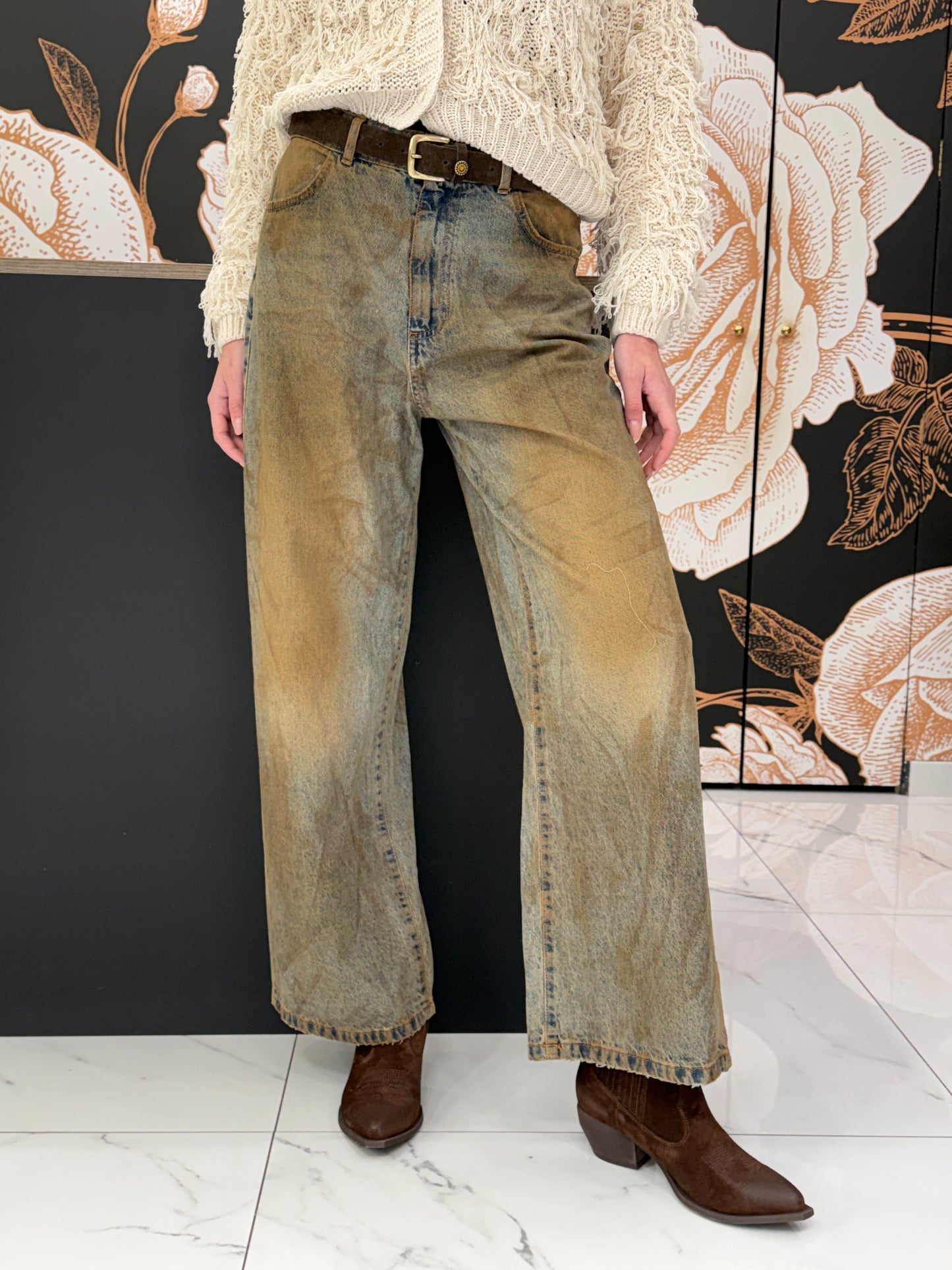 Jeans spennellato fit over - HAVEONE