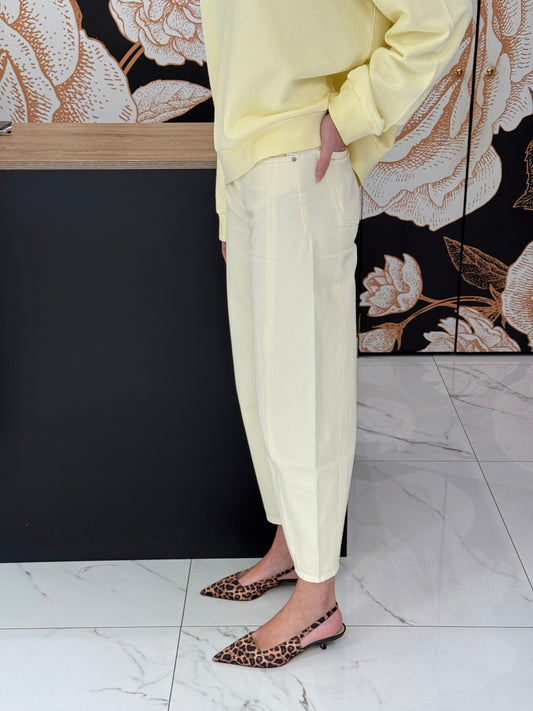 Jeans Barrel fit  colore pulcino - VIcolo