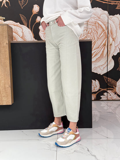 Jeans Barrel fit  colore verde - VIcolo