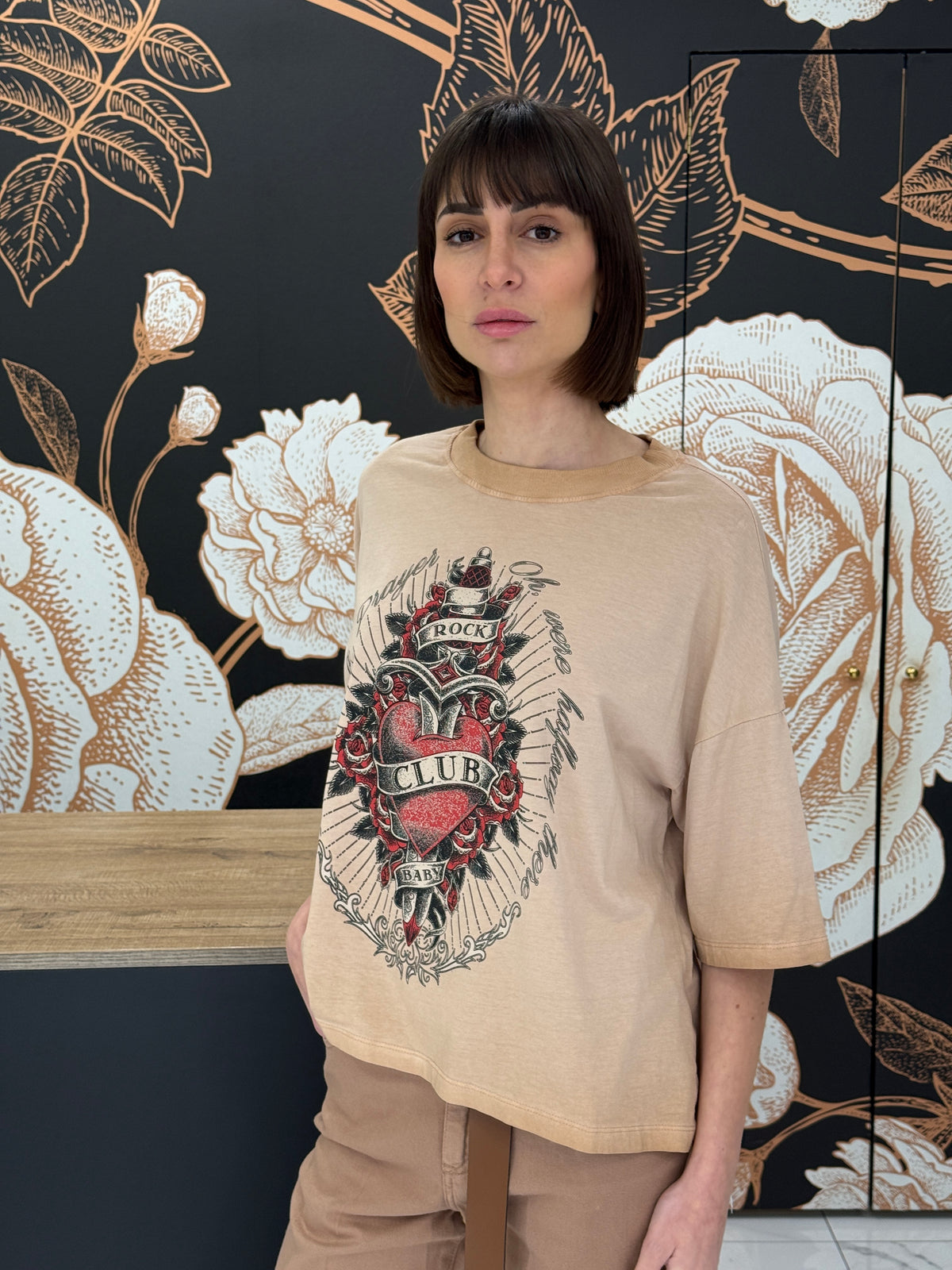 T-shirt a manica corta stampa cuore phard - HAVEONE