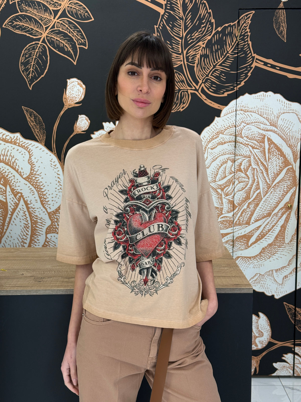 T-shirt a manica corta stampa cuore phard - HAVEONE