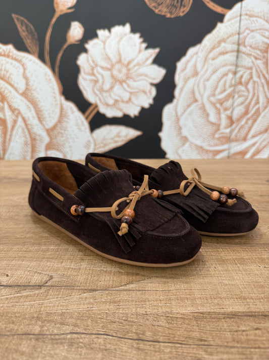 Mocassino in camoscio moro - Ovyè