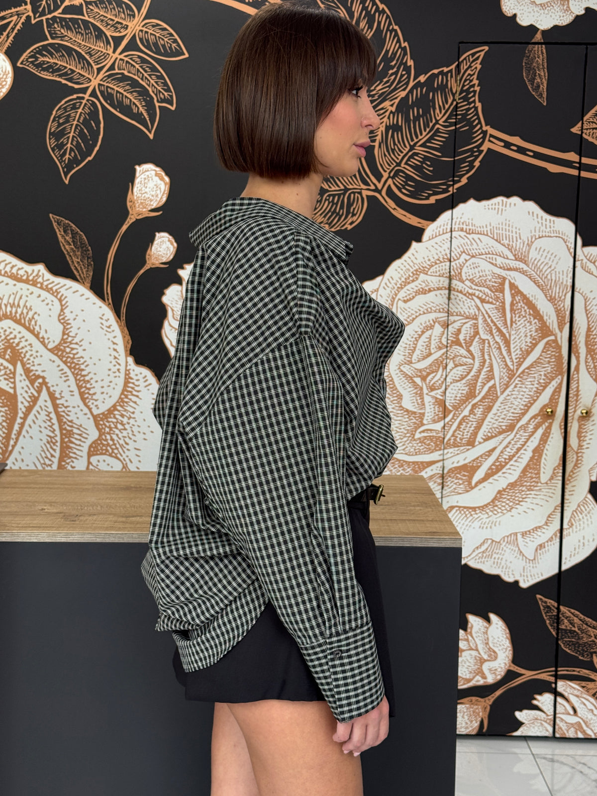 Camicia check + bralette nero - Vicolo