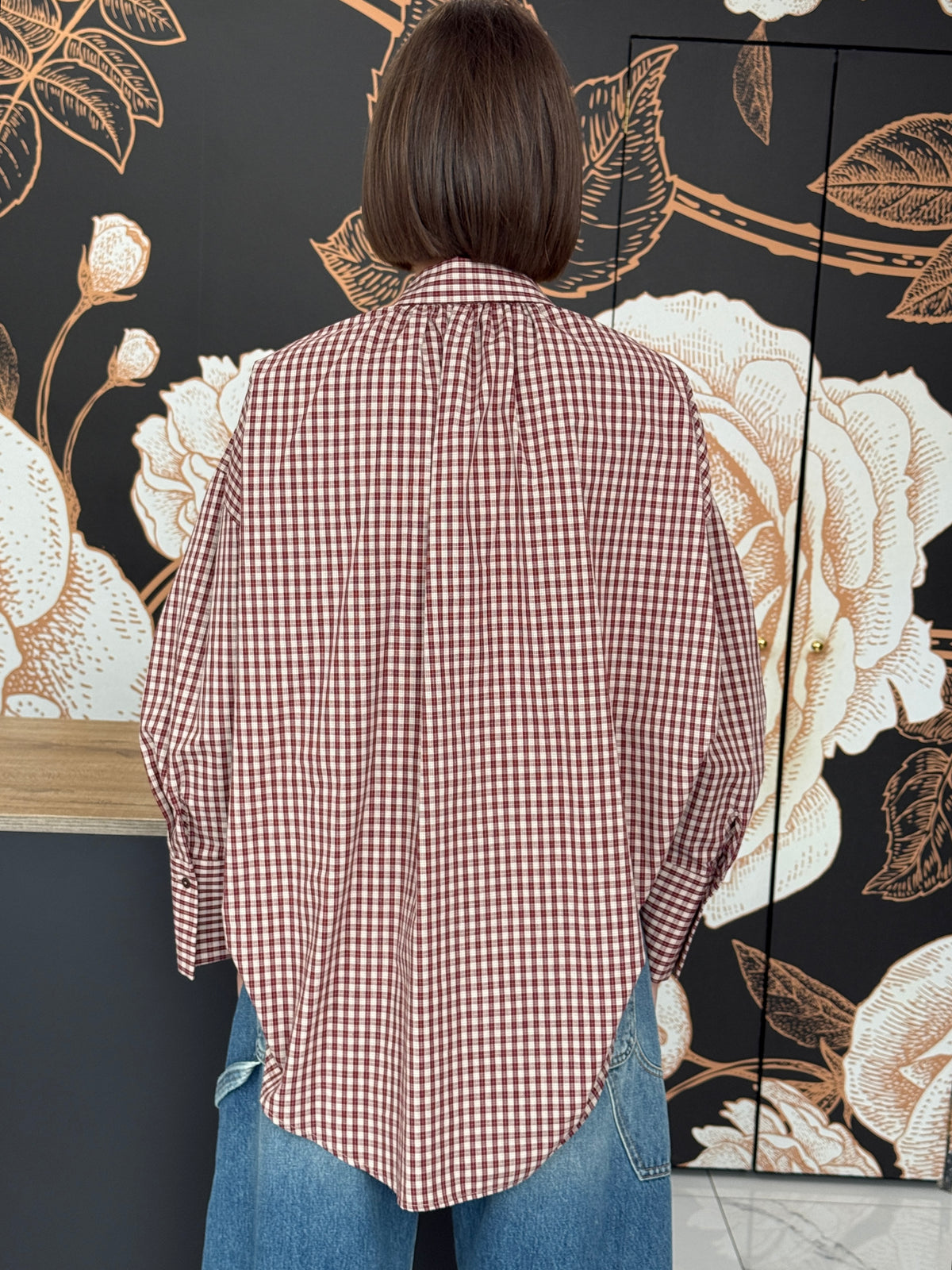 Camicia check + bralette bordeaux - Vicolo