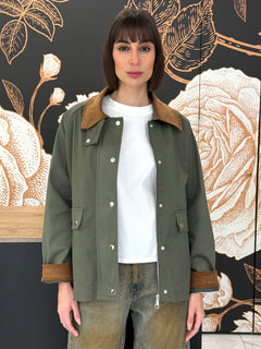 Trench corto in cotone verde - HAVEONE