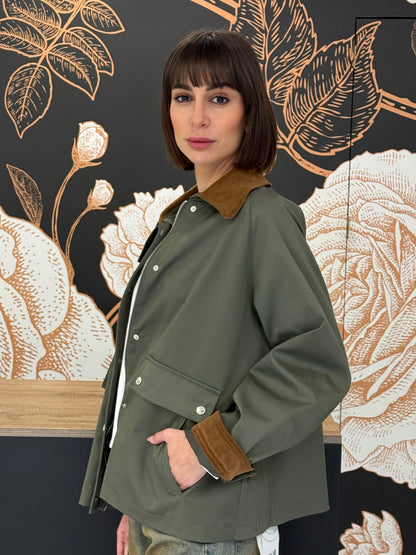 Trench corto in cotone verde - HAVEONE