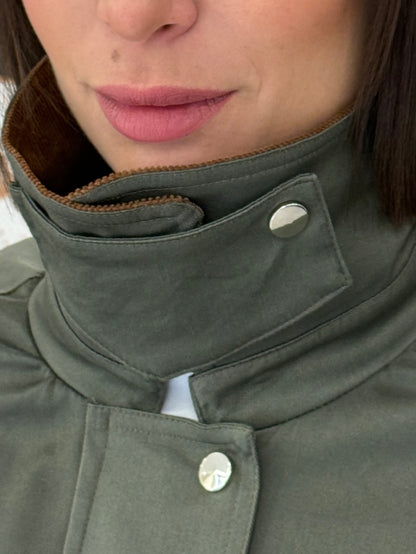 Trench corto in cotone verde - HAVEONE