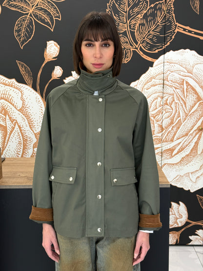 Trench corto in cotone verde - HAVEONE