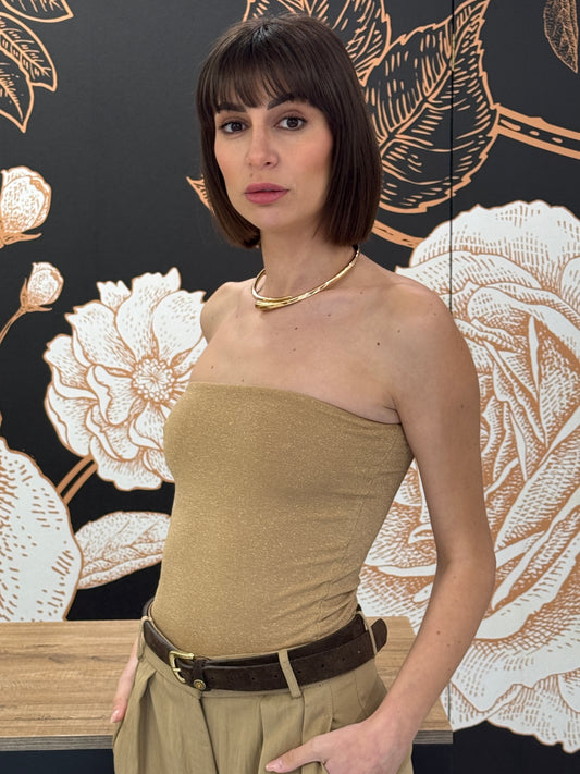 Top a fascia in lurex oro - Kontatto