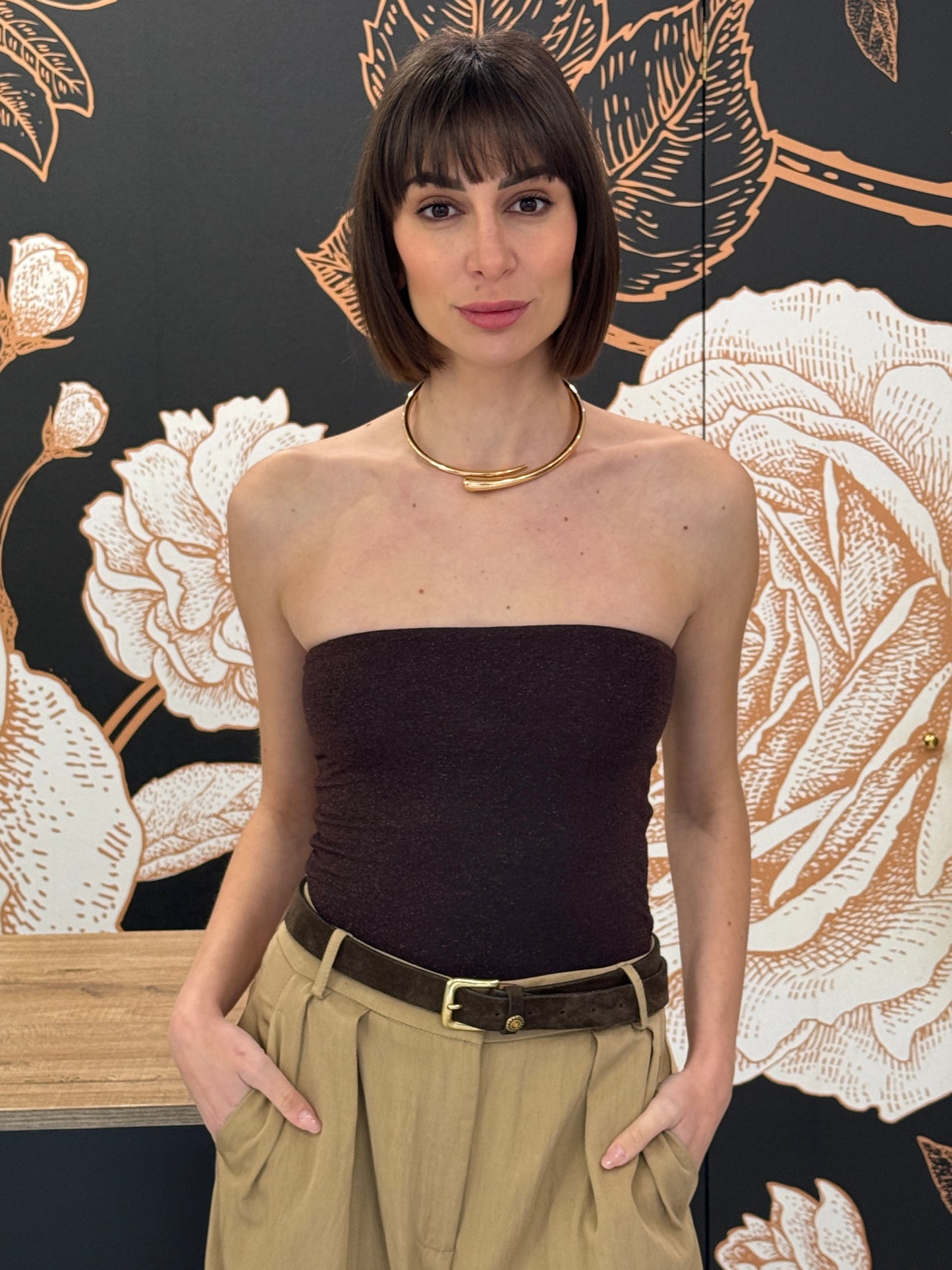 Top a fascia in lurex moro - Kontatto