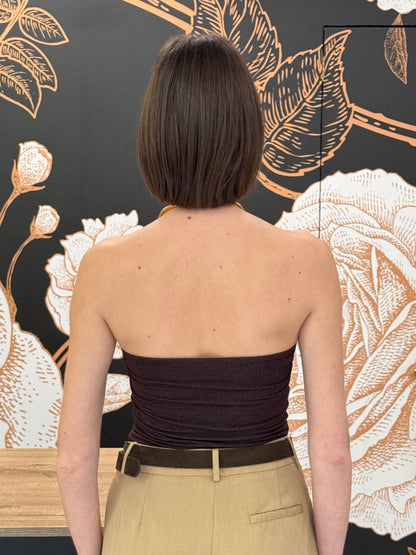 Top a fascia in lurex moro - Kontatto