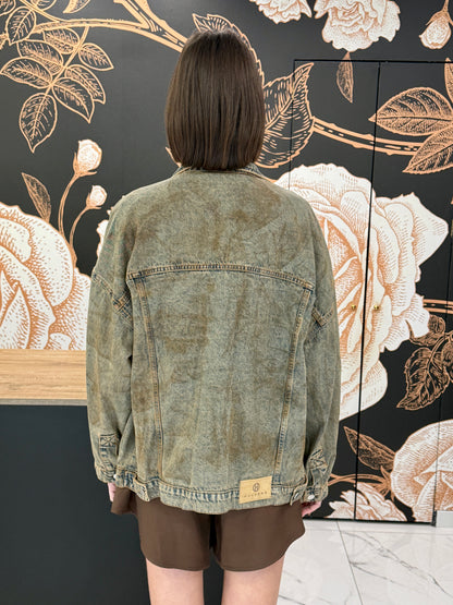 Giubbino denim spennellato oversize - HAVEONE
