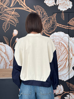 Felpa doppio tessuto con nylon burro/blu - haveone