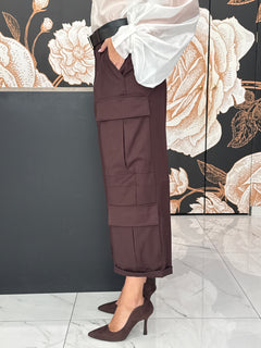 Pantalone cargo baggy doppia tasche moro - vicolo