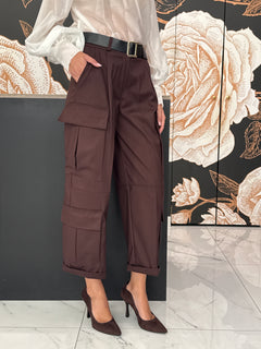 Pantalone cargo baggy doppia tasche moro - vicolo