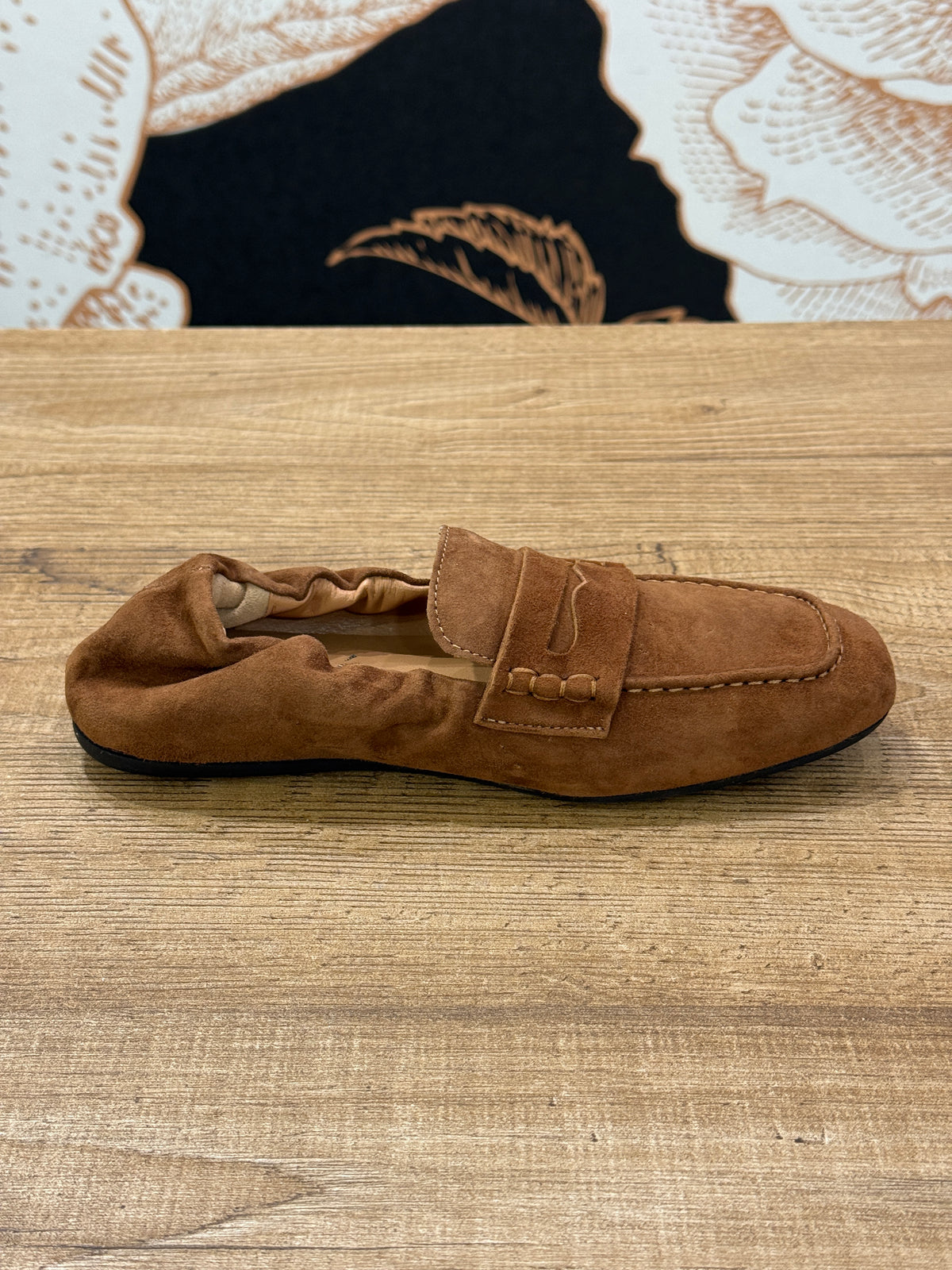 Mocassino slipper in camoscio cuoio - Ovyé