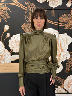 blusa spalline con fusciacca colore militare - HAVEONE