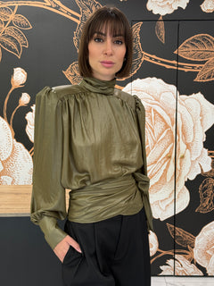 blusa spalline con fusciacca colore militare - HAVEONE