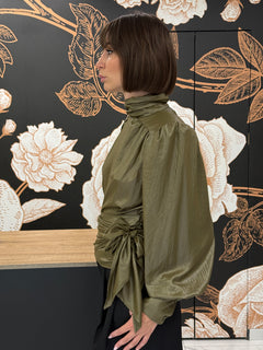 blusa spalline con fusciacca colore militare - HAVEONE