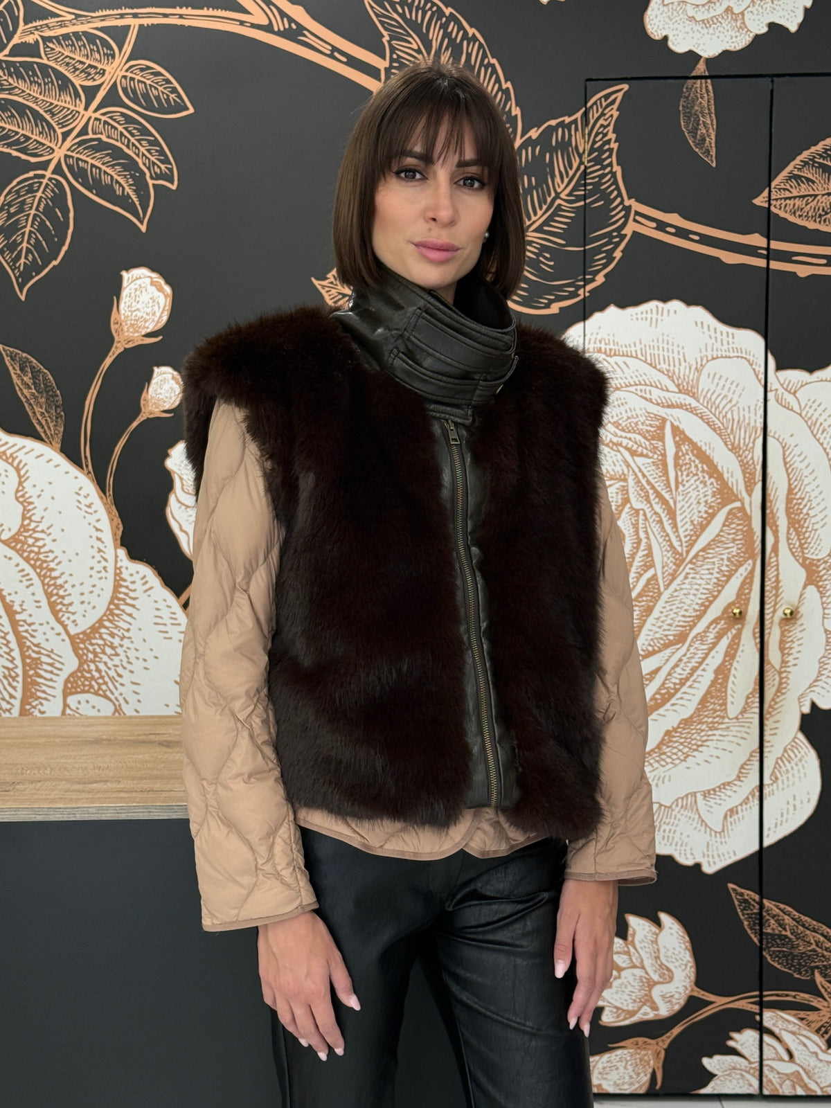 GILET IN ECOPELLICCIA moro - HAVEONE