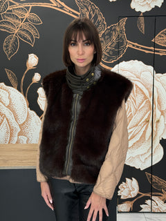 GILET IN ECOPELLICCIA moro - HAVEONE